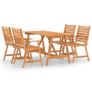 5 Piece Garden Dining Set Solid Acacia Wood Image 2
