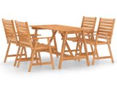 5 Piece Garden Dining Set Solid Acacia Wood