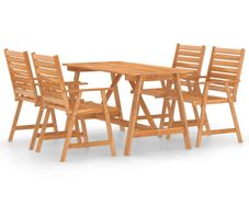 5 Piece Garden Dining Set Solid Acacia Wood