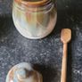 Ceramic Tealight Holder and Mustard Pot with Wooden Spoon Image 5
