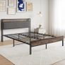 King Size Bed Frame with Wooden Storage Headboard Image 6