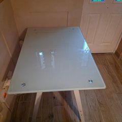 Glass desk table
