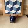 Denby Set 6 blue Geometric Placemats & Blue Baroque  Sugar Bowl Image 2