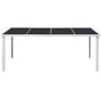 Garden Table 190x90x74 cm Black Steel Image 3