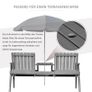 2-Seater Wooden Garden Furniture Bench - Antique Loveseat Chair and Table Conversation Set for Yard, Lawn, Porch, Patio, Grey Image 4