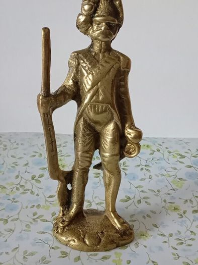 Pair of Vintage Brass Napoleonic Era Soldier Figurines.