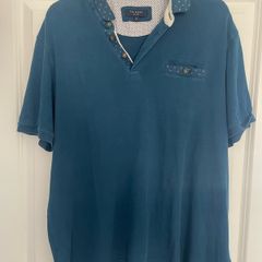 Ted Baker Polo Shirt. Blue. Men's Large / XL