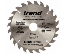 Trend Csb/19024tc Craftpro Saw Blade 190mm X 30mm X 24t (to Fit Dewalt Dcs575 54v)