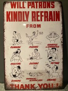 Tiki  bar swimming pool Tin Metal Sign