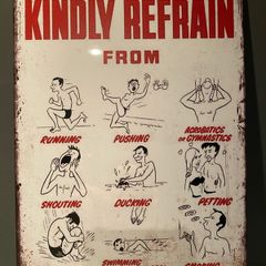 Tiki  bar swimming pool Tin Metal Sign