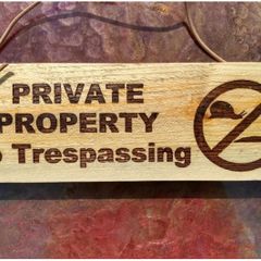 Backyard Garden Rustic Wooden Sign - Private Property No Trespassing