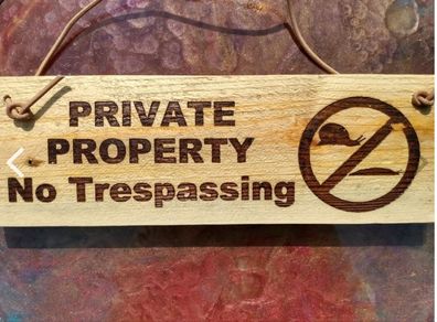 Backyard Garden Rustic Wooden Sign - Private Property No Trespassing