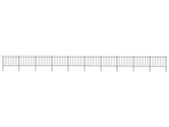 Garden Fence with Hoop Top Steel 17x1.2 m Black