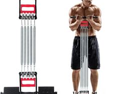 Tummy Trimmer Hand Gripper Chest Expander COVVY 3 in 1 Pull-up Bars Spring Exerciser Elastic Sit Up Pull Rope Home Fitness Equipment