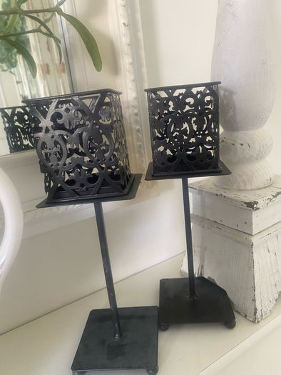 ShabbyChic Set of 2 Candle Holders