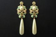 Art Deco Art Nouveau Style Pearl Drop Earrings