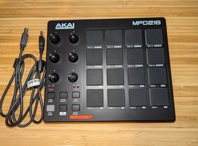 Akai MPD218 MIDI Pad Controller + USB Cable - Barely Used