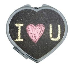 Personalised custom printed Heart shaped Mirror valentines day gift present