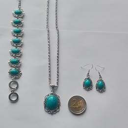 3 Piece Boho Green Jewellery Set Earthy Tones Free Postage