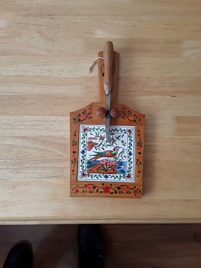 cheese board with knife