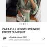 Zara Full Length Wrinkle Effect Jumpsuit Image 3