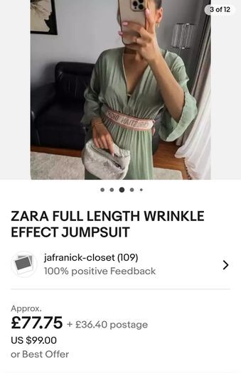 Zara Full Length Wrinkle Effect Jumpsuit