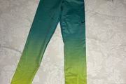 New Nike Pro Women's Leggings in Green/ Yellow - size small
