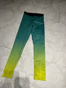 New Nike Pro Women's Leggings in Green/ Yellow - size small