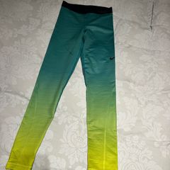 New Nike Pro Women's Leggings in Green/ Yellow - size small