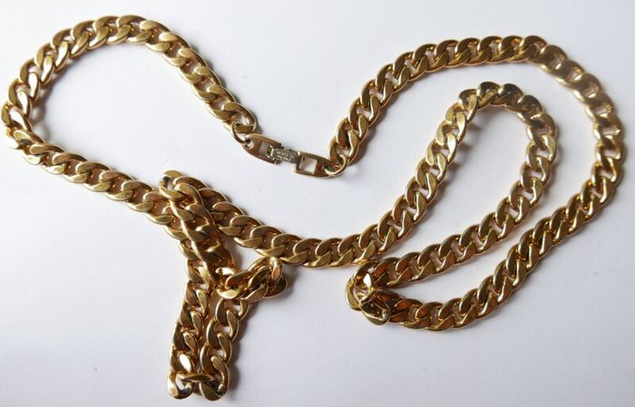 Vintage heavy Napier Gold-Plated Curb Chain Necklace length 30,4"
