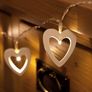 White Wooden Heart String Lights 3m 2LED USB Fairy Lights for Valentine's Day Wedding Mother's Day Anniversary Decor, Indoor Decorative String Lights White Image 2