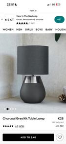 2 Charcoal grey table lamps from Next Home