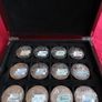 Antique German banknotes & commemorative bank note coins in wood case Image 3