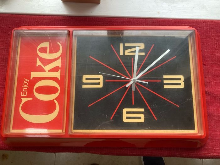 Coca Cola Clock upgraded to quartz movement 53.5 x 33.5 cm