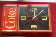 Coca Cola Clock upgraded to quartz movement 53.5 x 33.5 cm