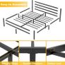 Double Bed Frames with Headboard 4ft6 Black Metal Double Bed Frame with Storage for Adult Teenagers Heavy Duty Non-Slip with Steel Slats No Box Spring Needed Image 2