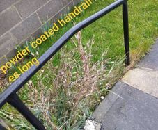 Power coated outside support handrails