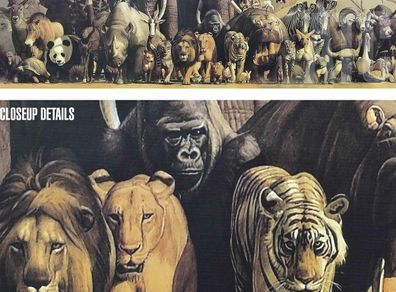 Haruo Takino art panorama jigsaw puzzle Noah's Ark / Earth for Animals 33x95cm approx