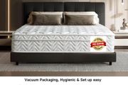 King Size Hybrid Mattress, 10.2 Inch with Breathable Foam and Pocket Spring, Medium Firm, 150x200x26cm
