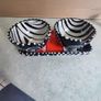 3 Pieces Set Of 2  Small Bowls African Dishes On Tray Holder Handpainted Image 10