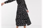 Topshop midi spot polka dot dress
