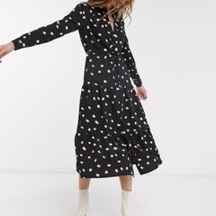 Topshop midi spot polka dot dress