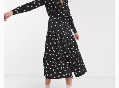 Topshop midi spot polka dot dress
