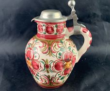 Vintage Art Pottery Hand Painted Pitcher