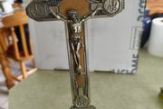 Rare find Crucifix of Lourdes, Art Deco period from the 1920s Materials: Metal