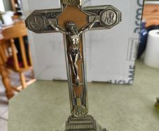 Rare find Crucifix of Lourdes, Art Deco period from the 1920s Materials: Metal