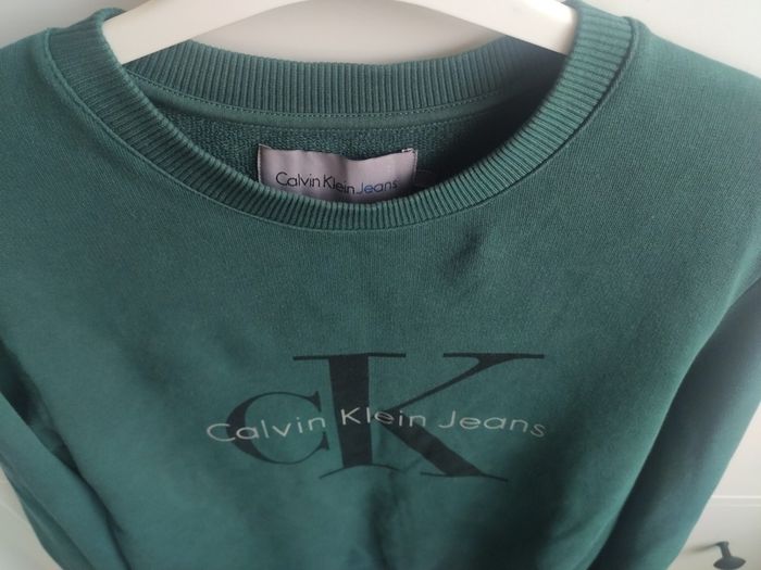Calvin Klein Jeans Monogram Sweatshirt / Jumper Green Size S
