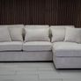 L Shaped Taupe & Cream Fabric Corner Sofa Image 5