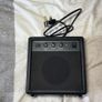 White electric guitar with amp box used only twice Image 3