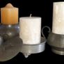 Vintage Arts & Crafts Hammered Pewter Set/Stampeded Image 2